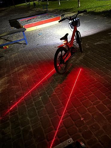 velosiped işıq: Velosiped üçün ön fənər və arxa lazer stop işığı. lazer işıq batareya🔋 — 9