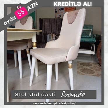 qonaq otagi ucun masalar: Qonaq otağı üçün, Yeni, Açılan, Dördbucaq masa, 6 stul — 6