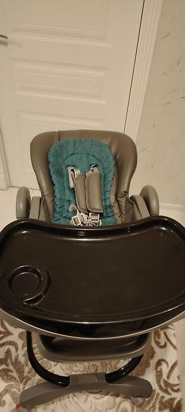 yemey masasi: Uşaq yemək stulu - Rəng: tünd boz oturacaq və karkas, qara böyük — 2