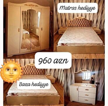 kreditle kuxna mebelleri: İkinəfərlik çarpayı, Dolab, Termo, 2 tumba, Yeni — 1