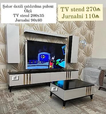 hamam dəsmalları: TV stend və jurnal masası dəsti - TV stend ölçüsü: 200×35 sm - Jurnal — 1