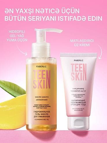 gumus kulce satisi: Faberlic Teen Skin seriyası – təmizləmə və nəmləndirmə üçün duet. - — 1