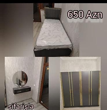dairevi masa: Modern tək nəfərlik yataq dəsti – 650 AZN Dəst tərkibi: - Tək — 1