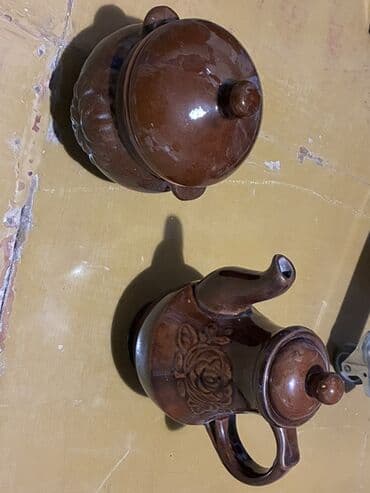 Çay dəsti, rəng - Qəhvəyi, Keramika, SSRİ