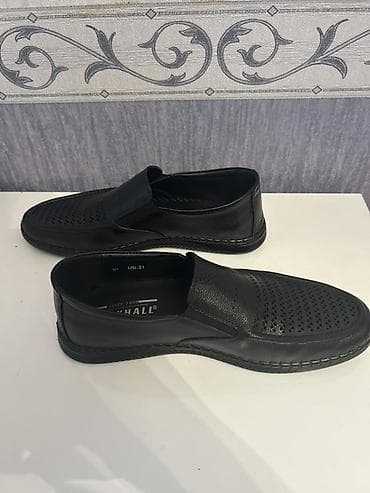 anti wart krem: Kişi loaferləri – qara rəng, perforasiyalı üst hissə - Model: slip-on — 3