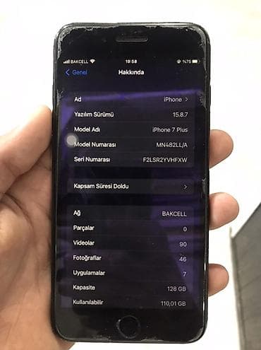 iphone 8s plus: IPhone 7 Plus, 128 GB, Qara, Zəmanət, Barmaq izi, Simsiz şarj — 3