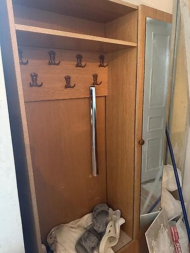 islenmis paltar dolabi: 1 qapı, Güzgülü, Qəhvəyi, Digər material, Açılan, Düz dolab — 1