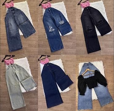 topdan geyim: Geniş kəsimli qadın cins şalvar kolleksiyası - Model: High-waist — 1