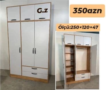Açılan, 3 qapılı Düz dolab, Qarderob, paltar dolabı