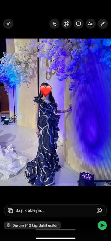 Zərif gecə/libas - Model: mermaid kəsimli uzun gecə paltarı - Rəng və