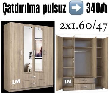 Yeni, Açılan, 4 qapılı Düz dolab