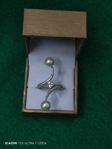 gümüş kişi üzükleri: Üzük, Gümüş, 925 Əyar, Mirvari — 1