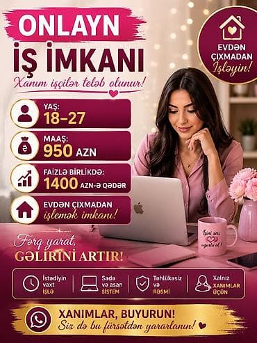 zaprafqa operator isi: Çağrı mərkəzi operatoru tələb olunur, Yalnız qadınlar üçün, 18-29 yaş, Təcrübəsiz, Gündəlik ödəniş — 1