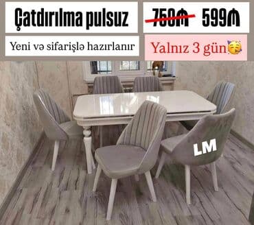 Möhtəşəm masa dəsti👑 Yüksək keyfiyyətlə Qiymət : Masa 2x1 +6