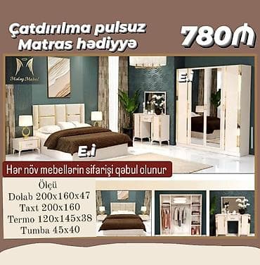 ev əşya: Yataq otağı mebel dəstləri – fabrik istehsalı Paket tərkibi — 7
