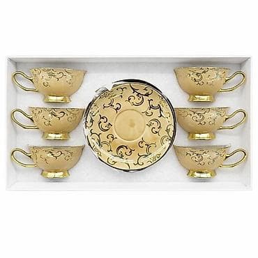 Çay dəsti, rəng - Çəhrayı, Xrustal — 10