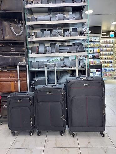 tekerli çantalar: Travel World yumşaq korpuslu çamadan dəsti - 3 ölçü: kiçik, orta və — 1