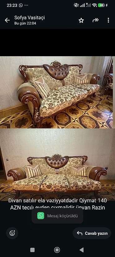 Divan satılır ela vəziyyətdədir Qiymət 140 AZN tecılı evden çıxmalidir