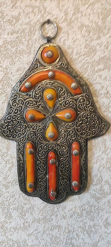 boy aynasi: Əl formasında dekorativ asma – Hamsa motivli divar bəzəyi - Material — 1
