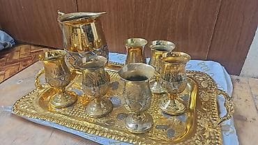 cilciraq modelleri 2019: Qızılı rəngli servis dəsti. elmler — 2