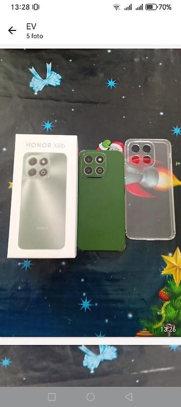 gence telfonlar: Honor X6b, 256 GB, rəng - Yaşıl, Barmaq izi — 5