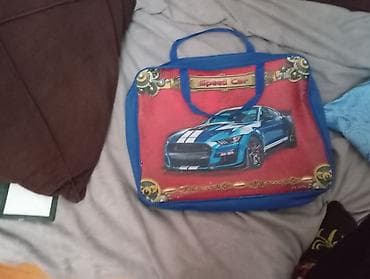 məktəbli forması: Uşaq üçün “Speed Car” dizaynlı əl çantası - Rəng: mavi haşiyəli — 1