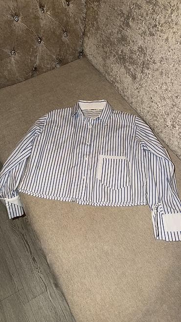 şort: Zolaqlı qısa köynək (crop shirt) 1 defe geyinilib yepyenidi - Rəng — 1