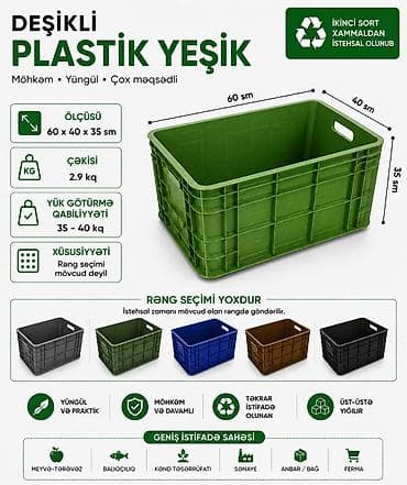 termo box: Plastik yeşik(tara,sebet,yesik,qutu) istehsalı. ölçülər 60/40/10sm — 10
