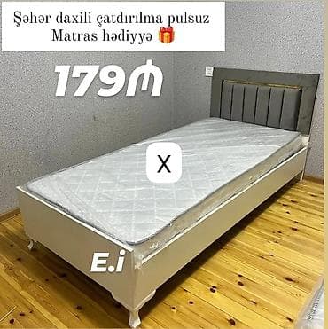 tek krafat: Tək nəfərlik çarpayı dəsti - Rəng: ağ korpus, boz yumşaq başlıq - — 1