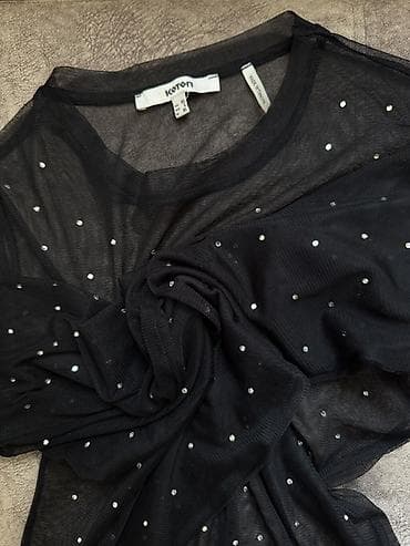 xonca bezemek: Koton markalı qadın bluzası - Model: şəffaf mesh (setka) materialdan — 3