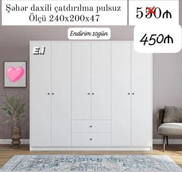 Çarpayılar: Açılan, 6 qapı Düz dolab, Şifonyer