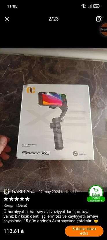 Aochuan Smart XE – 3 oxlu smartfon stabilizatoru Xüsusiyyətlər: - 3