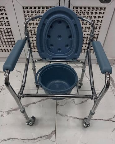 унитаз для инвалидов переносной: Təkərli və tənzimlənən hündürlüklü bu oturacaq, xəstə karşok unitaz — 4