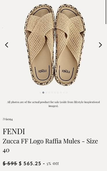 sabolar instagram: Orijinal FENDI Zucca FF Logo Raffia Mules – Ölçü 40
565 dollara alinib — 2