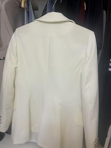 zara pencek: Qadın üçün şık ikiqat düyməli ağ bleizer - Brend: ZR (etiket — 3