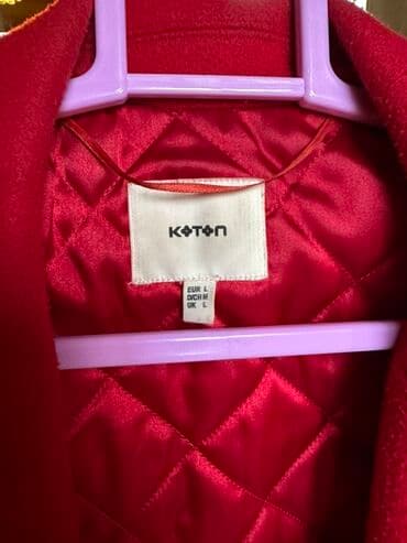 qadınlar üçün təbii dublyonkalar: Palto, L, rəng - Qırmızı — 2