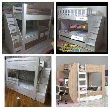 oglan ucun hediyeler: Oğlan və qız üçün, Yeni, Çarpayı, Matras ilə, Siyirməli, Laminat — 3