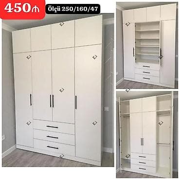 qosa qapi: Yeni, 6 qapı, Siyirməli, Ağ, Digər material, Açılan, Düz dolab — 1