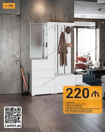 Dəhliz dolabı – La Mini - Ölçü: D 40 × H 200 × E 100 sm - Rəng