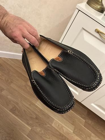 ayaqqabı dəri rahat: Timberland kişi mokasinləri - Rəng: qara, kontrast bej tikişli - — 1