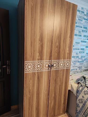2 qapılı, Siyirməli, Qəhvəyi, Digər material, Açılan, Düz dolab — 3