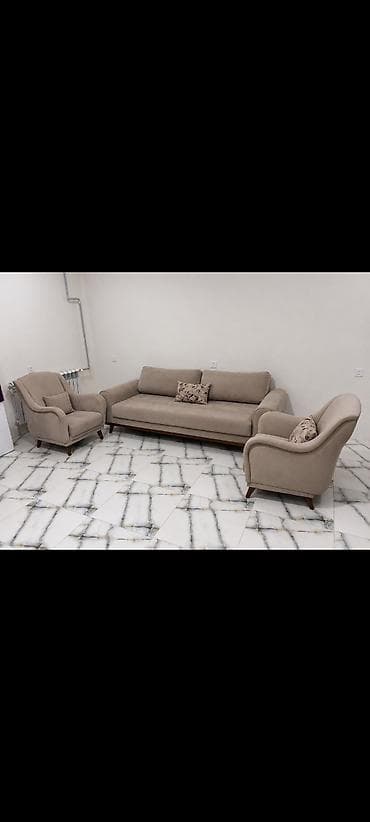İşlənmiş, Divan, 2 kreslo, Bazalı, Açılan — 1