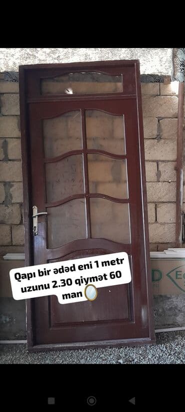 Ağac çərçivəli, şüşəli otaq/qonaq otağı qapıları. - Material: tünd