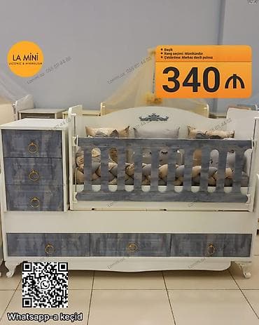 Beşiklər: Oğlan və qız üçün, Dördbucaq, Beşik, Dəst ilə, Matrassız, Yellənmə mexanizmsiz — 1