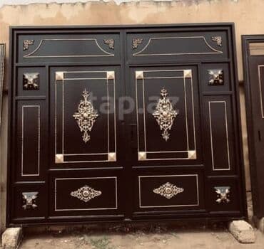 жер тошок: Железо Дворовые ворота, Распашные, 3 м, Механические, С дверью, цвет - Голубой, Нет кредита, Платная установка, Платная доставка — 27