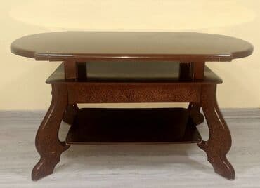 Jurnal masası, İşlənmiş, Açılmayan, MDF, Oval masa