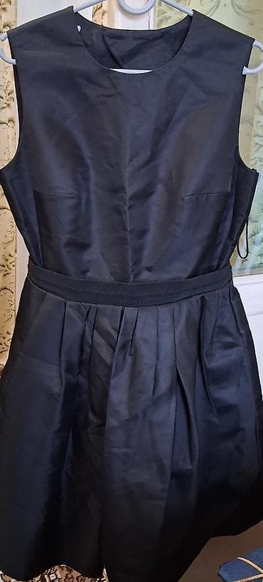 libas: Qara rəngli qadın paltarı - Klassik, düz yuxarı hissə – qolsuz — 1