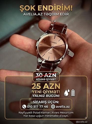 gun eynəyi: Yeni, Qol saatı, Curren, rəng - Gümüşü — 2
