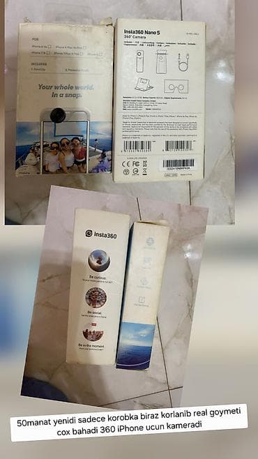 Фотоаппараты: Məhsul: Insta360 Nano S – 360° iPhone kamerası Xüsusiyyətlər: - 360° — 1
