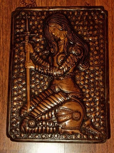 3d qelem bakida: Dekorativ dairəvi mis relyef panel Azərbaycan rəqs edən qız ideal — 9